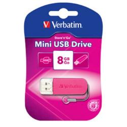 Verbatim 8GB Mini USB Flash Drive - Pink