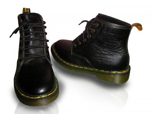 Dr.Martens Black Leather Shoes Long Bootses (TK-0929)
