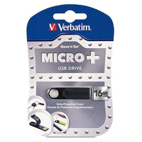 Verbatim 16GB Micro USB Flash Drive Plus - Black