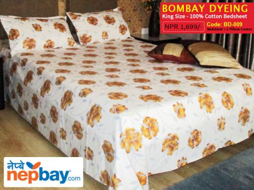 Bombay Dyeing King Size 100% Cotton Bedsheet with 2 Pillow Covers - (BD-009)