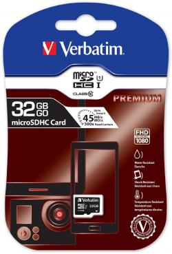 Verbatim 32GB Premium Micro SDHC Memory Card with Adapter - (VTM-44013)
