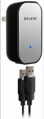 Belkin Dual USB AC Wall Charger W/6 IPOD & USB Chrg CBLS (F8Z145)