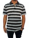Black & Grey Polo Neck Casual T-shirt With Half Sleeve - (T1007)
