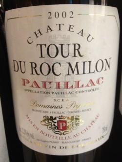 Chateau Tour Du Roc Milon Pauillac 2002 - (GL-026)