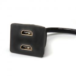 HDMI Male - 2 X HDMI Female Adapter 24K Gold - (OS-018)
