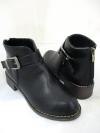Women Leather Ankle Boots Classy Comfortable Shoes Side Buckle Back Zipper Boots