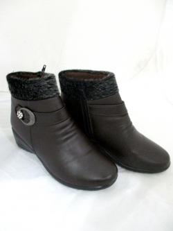Leather Fur Winter Ankle Side Zip Ladies Boots/Shoes