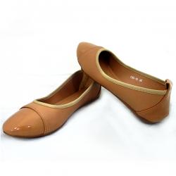 Ladies Cream shiny Belly Shoes