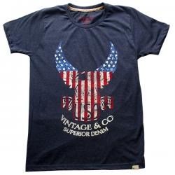 USA Printed Blue T-Shirt - (EC-028)