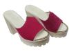 Ladies Pink / White Heel Sandal