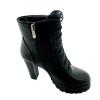 Ladies Dark Black High Heel Boot