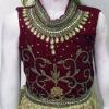 Marron And Cream Embroidered Frock For Kids - (JU-003)