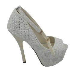 Ladies White High Heel Shoes