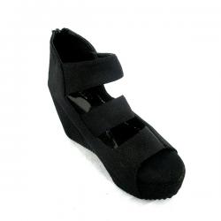 Dark Black Wedge Heel Sandal