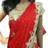 Red & Yellow Embroidery Saree - (AE-025)