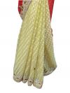 Red & Yellow Embroidery Saree - (AE-025)