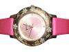 Geiger Pink Leather Strap Watch for Women (GE-370)