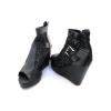 Fabulous Black Net Wedge Heel With Zip For Ladies - (MS-040)