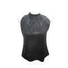 Black Shiny Sleeveless T-Shirt - (EL-007)