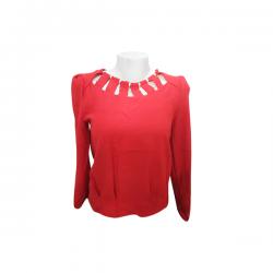 Cotton Red Color Full Sleeve T-Shirt - (EL-006)