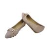 Cream Flat & Heel Pointed Toe Ballerinas - (MS-012)