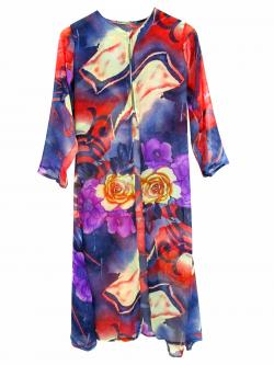 Long Chiffon Floral Dress - (WM-044)