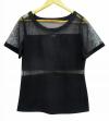 Black Cotton Plus Net T-Shirt - (WM-052)