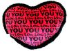 Love You Printed Heart Shaped Pillow - Hangable - (KC-107)
