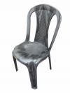 Armless Silver Double Plastic Chair - (UT-013)