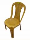 Armless Wooden Yellow Plastic Chair - (UT-015)