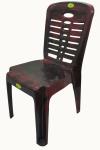 Super Armless Coffee Color Plastic Chair - (UT-016)