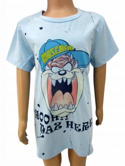 Blue Printed T-Shirt For Kids - (CN-056)