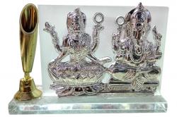 Statue Of Ganesh & Laxmi - Silver - (NBN-046)