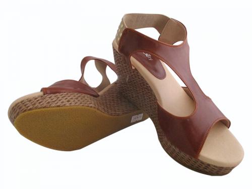 Brown Wedge Heel Sandals For Ladies - (WM-0054)