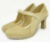 New Fashionable Cream Ladies Close Shoes - (124)