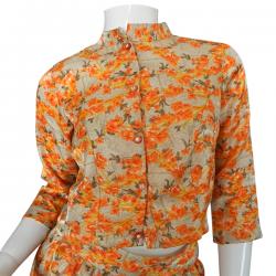 Orange Color Crop Top With Long Skirt - (CN-001)