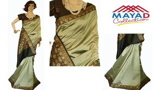 Lime Green Silk Saree For Ladies - (MDC-003)