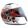 Vega Axor Pirate White Base Red Graphic Helmet - (SB-086)