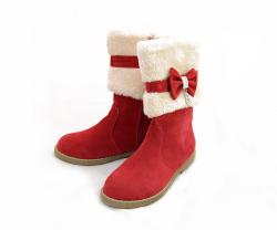 Red Long Boot With Fur For Kids - (SB-124)