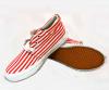 Red White Striped Converse Shoes - (SB-148)