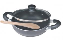 Homeglory Non-Stick Kadhai 4 MM With Lid 26cm - (NKD-26)
