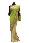 Light Green Indian Brasso Saree - (AE-038)