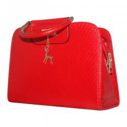 Bright Red Shiny Fancy Handbag For Ladies - JRB-0009