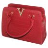 V Luxury Fashion Letter Lady Handbag - Dark Red - JRB-0011