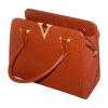V Luxury Fashion Letter Lady Handbag - Dark Brown - JRB-0013