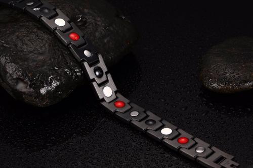 Black color 4 in1 Stainless Steel Energy Bracelet