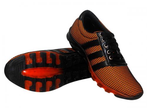 Orange & Black Colored Net Style Sports Shoes - (SS-2098)