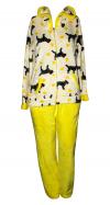 Love Dogs Printed White & Yellow Contrast Cloth Set For Women