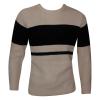 Off White & Black Color Striped Fancy Sweater For Men