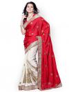 Red & White Designer Saree